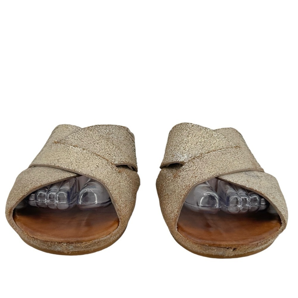 Johnston & Murphy Sonya Gold Leather Sandals Slip On Open Toe COMFY | Size 9.5 - Picture 4 of 12